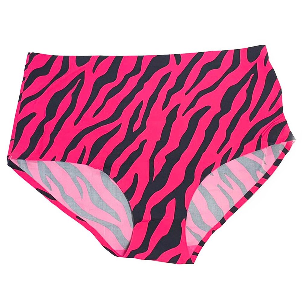 Cheek Boss Pink Zebra No Show Briefs Panties XXL